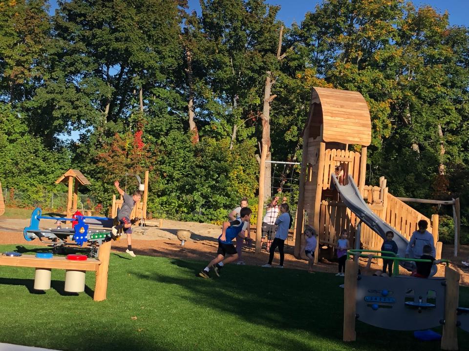 Dighton has a brand new playground, the North Dighton Playground at School and Prospect streets, which had a grand opening on Sunday, Oct. 9, 2022, but the playground was in use even before the ribbon was officially cut, seen here a couple of days before.