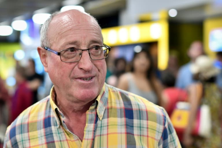 Jean-Claude Blanc, the father of Michael Blanc, waiting for his son's arrival at the Geneva airport on Sunday