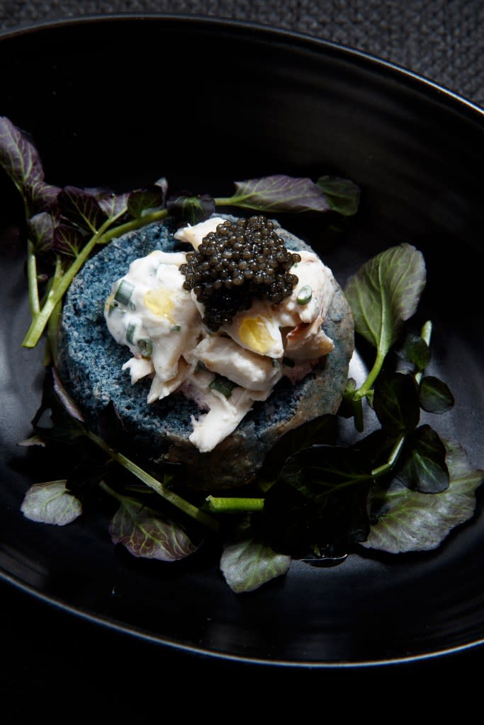 On the menu is a cornbread and caviar starter, which consists of jumbo lump crab, heirloom cornbread and crème fraiche. Tamara Beckwith/N.Y.Post