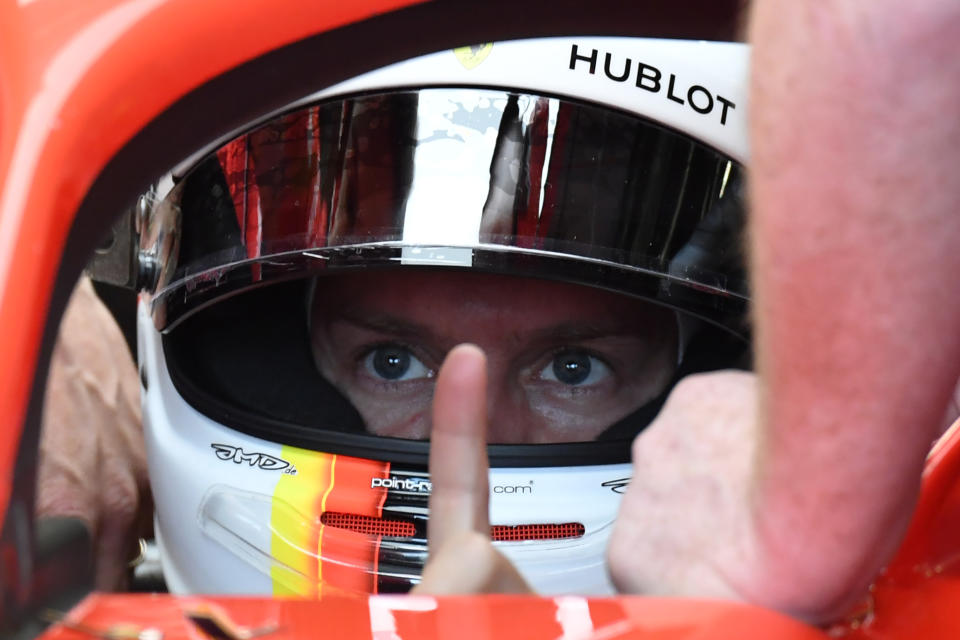 I’m number one: World championship leader Sebatian Vettel claimed pole