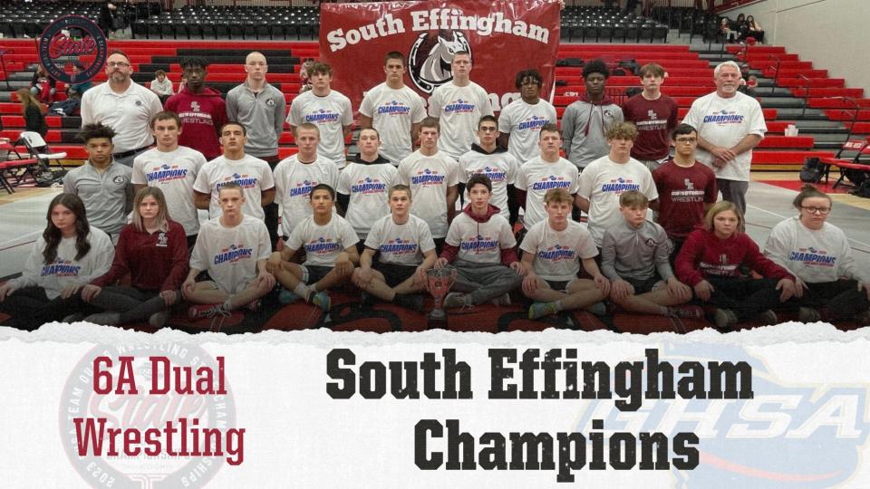 The South Effingham wrestling team won the GHSA Class 6A Dual Meet State Championship.