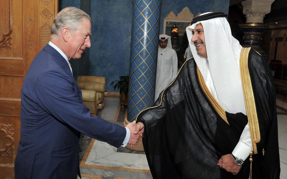 The Prince of Wales meeting Sheikh Hamad bin Jassim bin Jaber al-Thani in 2013 - John Stillwell/PA wire