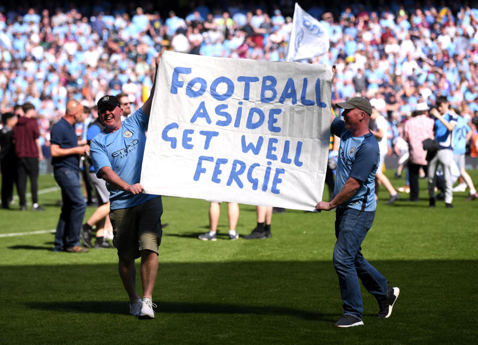 Manchester City fans showed their support for Sir Alex at the weekend