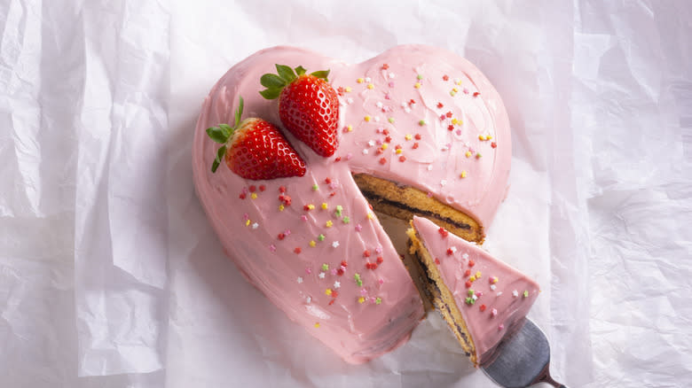 Heart-shaped cake