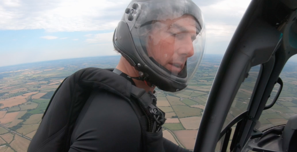 Tom Cruise doing a sky dive for Mission: Impossible - Dead Reckoning Part One. (Paramount)