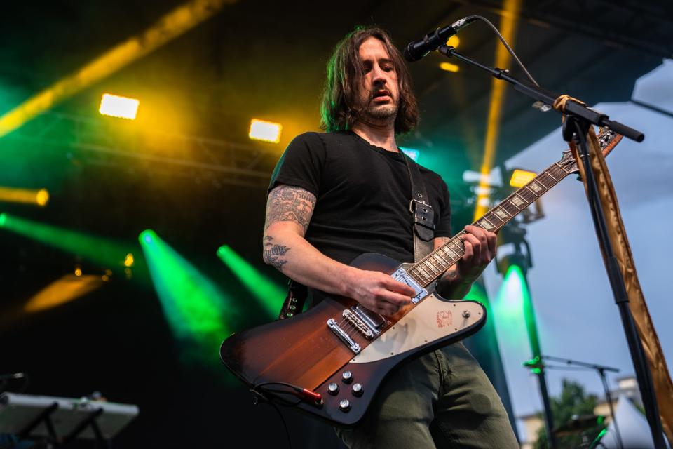 The All-American Rejects lead guitarist Nick Wheeler plays during a June 10 performance at Taste of Fort Collins.