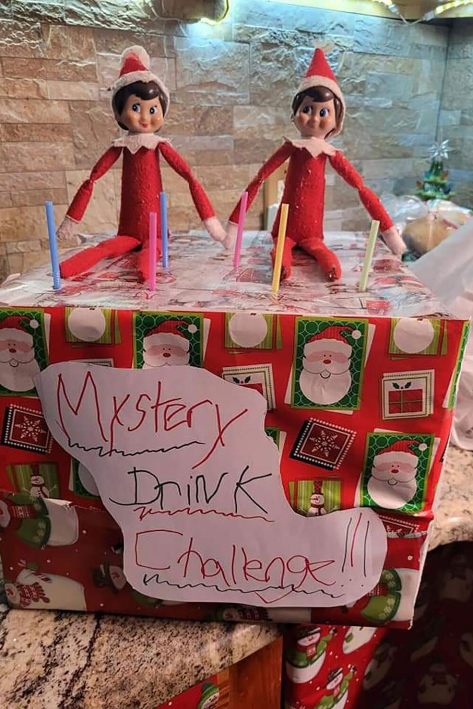 mom's creative elf on the shelf Credit: Mary Grego