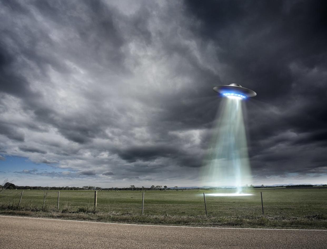 <span class="caption">Many people who say they have seen UFOs are either dog walkers or smokers</span> <span class="attribution"><a class="link " href="https://www.gettyimages.com/detail/photo/ufo-royalty-free-image/96417466?adppopup=true" rel="nofollow noopener" target="_blank" data-ylk="slk:Aaron Foster/THeImage Bank/Getty Images;elm:context_link;itc:0;sec:content-canvas">Aaron Foster/THeImage Bank/Getty Images</a></span>