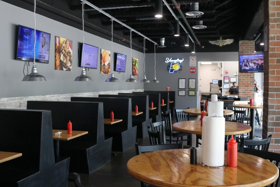 The dining room of AJ's Burgers and Beer located at 302 Vine St Suite 150, in West Lafayette, on Tuesday, Aug. 6, 2022.