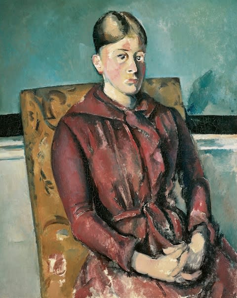 Madame Cezanne with a Yellow Armchair, c 1890 - Credit: Private Collection