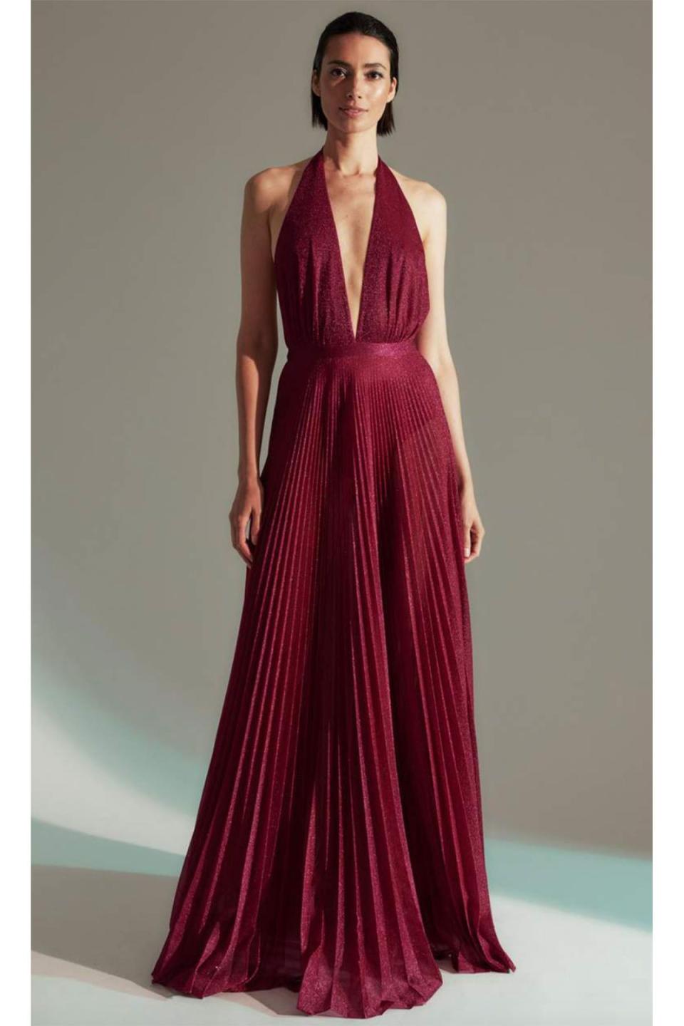 9) Chris Pleated Jersey Gown