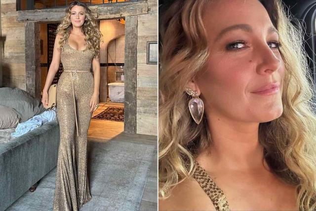 Blake Lively Jokes Her '2023 Memories' Include Squeezing Into Gold Sequins  'Way Too Soon' After Fourth Baby