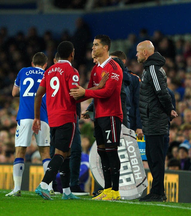 Anthony Martial came off injured against Everton at the weekend