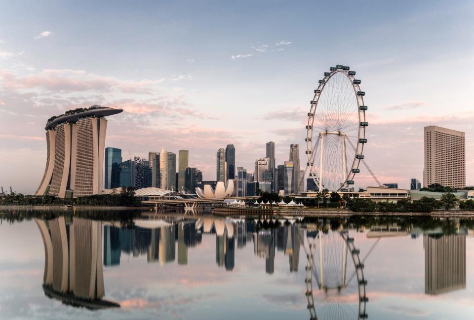 The Singapore skyline.