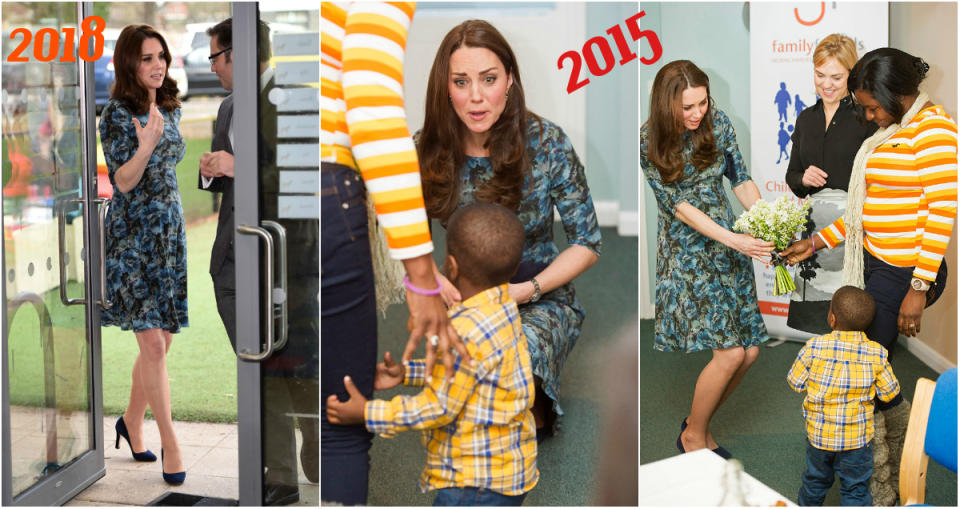 Kate Middleton shows off baby bump in $110 recycled maternity dress