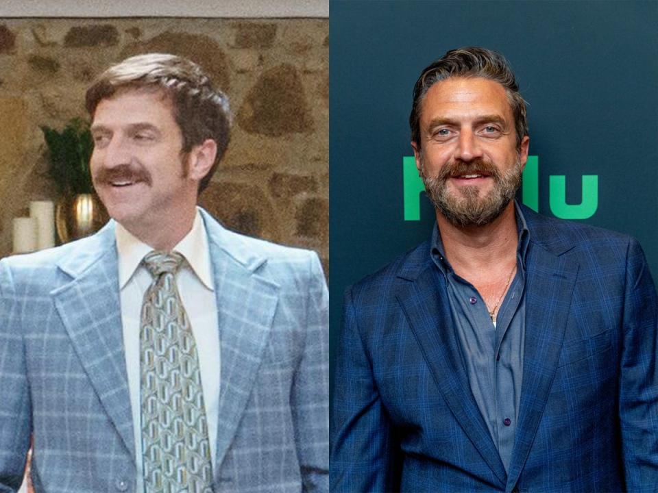 Raúl Esparza as Don Crowder on Hulu's "Candy," left; right, in 2021.