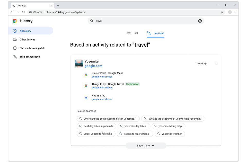 Google Chrome Journeys