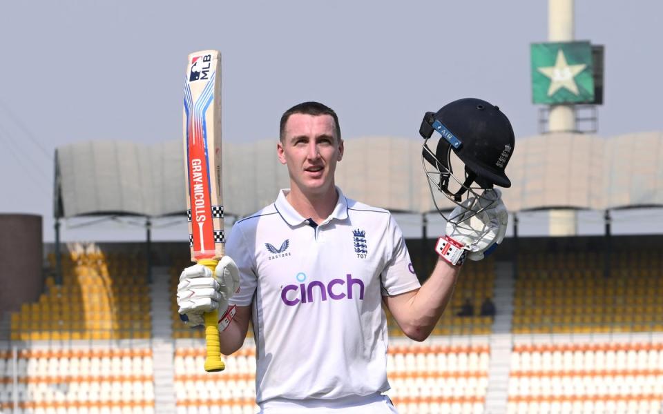 Day to remember: Harry Brook hit England’s first triple century since Graham Gooch in 1990 (Getty Images)