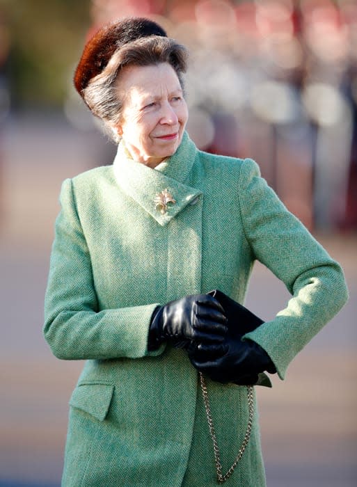 Princess Anne in a green jacket