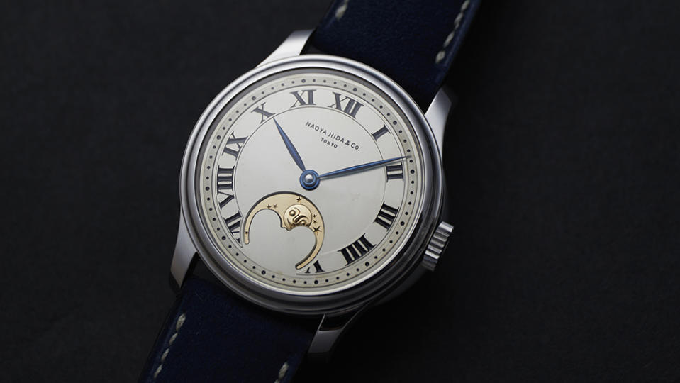 Naoya Hida 37 mm NH Type 3B in stainless steel, limited to 15 pieces, $19,940 (each displays a unique hand-engraved moon phase function)