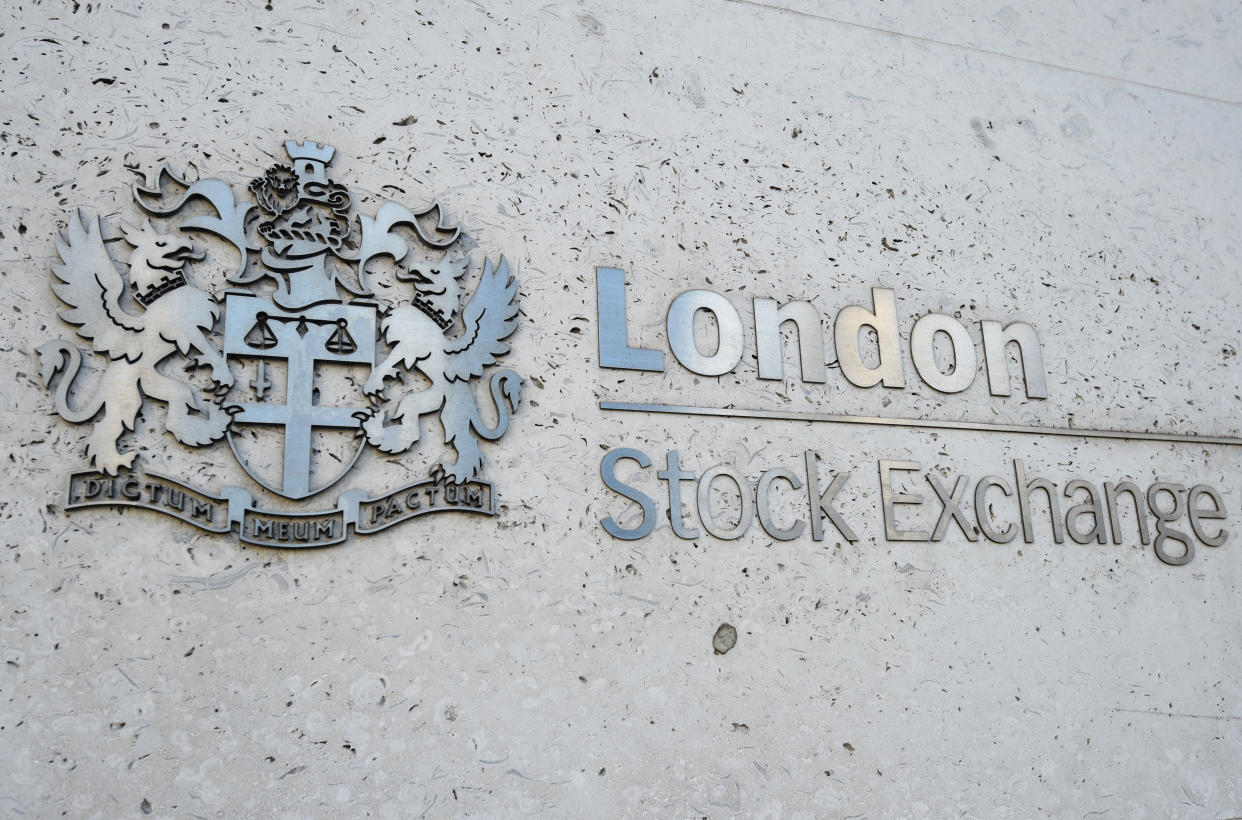 London Stock Exchange sign in the City of London