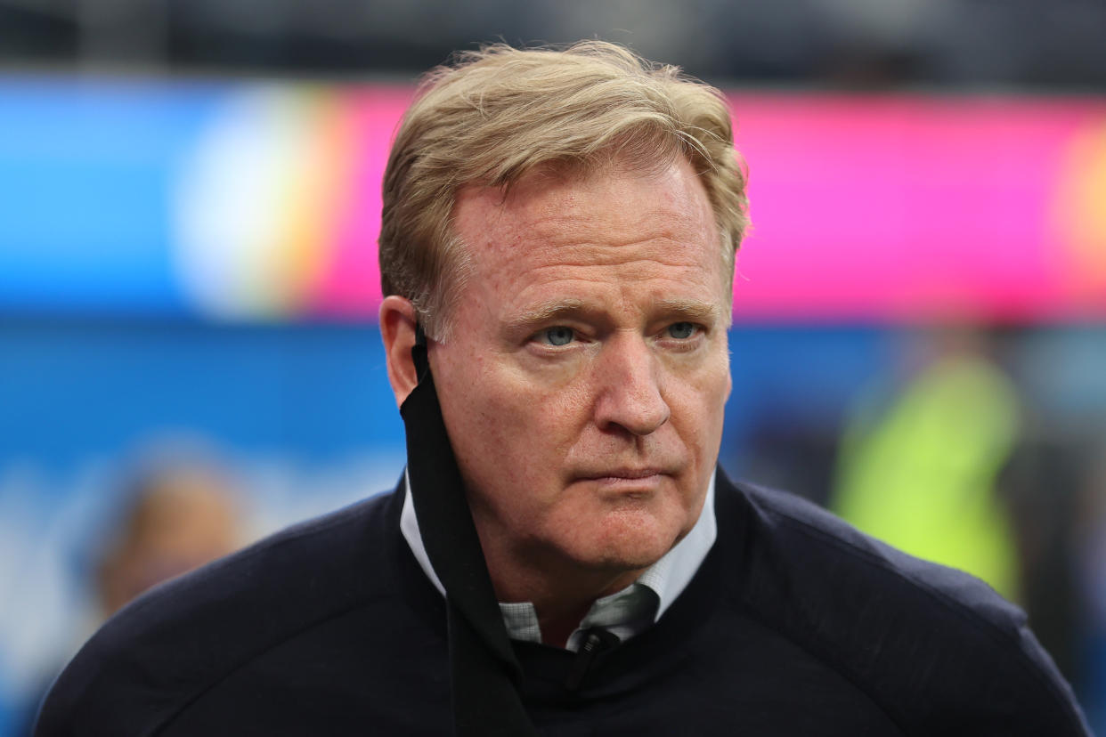 In case you still bought into NFL commissioner Roger Goodell's principled veil, his comments on Daniel Snyder from this week should smash it to bits. (Photo by Sean M. Haffey/Getty Images)