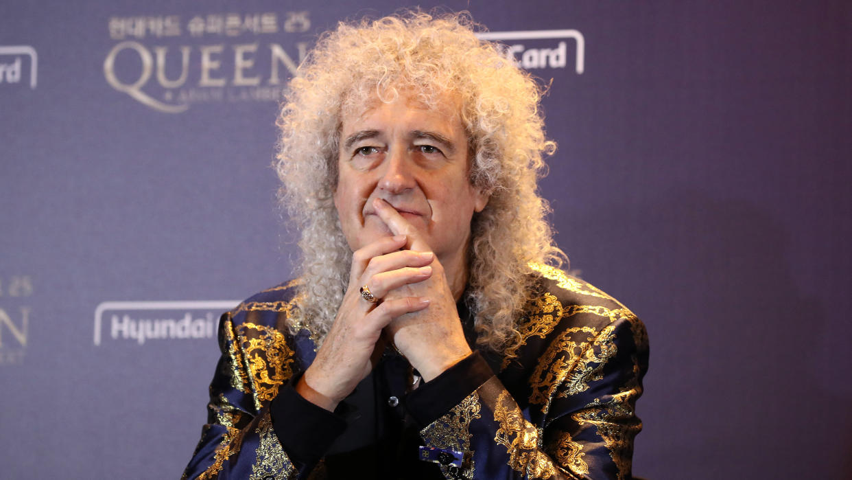  Brian May of Queen attends the press conference ahead of the Rhapsody Tour at Conrad Hotel on January 16, 2020 in Seoul, South Korea. The band Queen is in Seoul for their Asian leg of 'Rhapsody' tour, and is scheduled to perform on January 16 and 18 joined by Adam Lamber. 