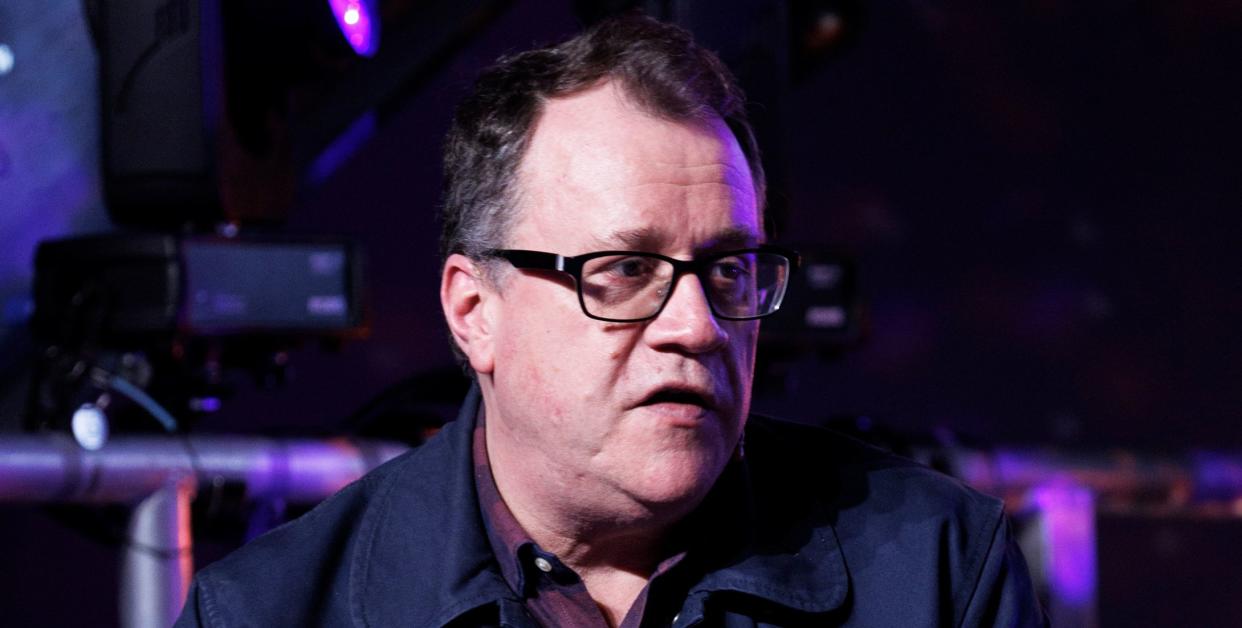 russell t davies speaking at the national student pride event in february 2024