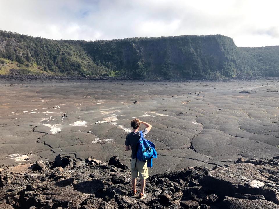 Hiking at Hawaii Volcanoes National Park.