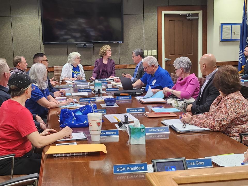 The Amarillo College Board of Regents holds an abbreviated meeting Tuesday evening at the Washington Street campus to discuss the college's presidential finalist.