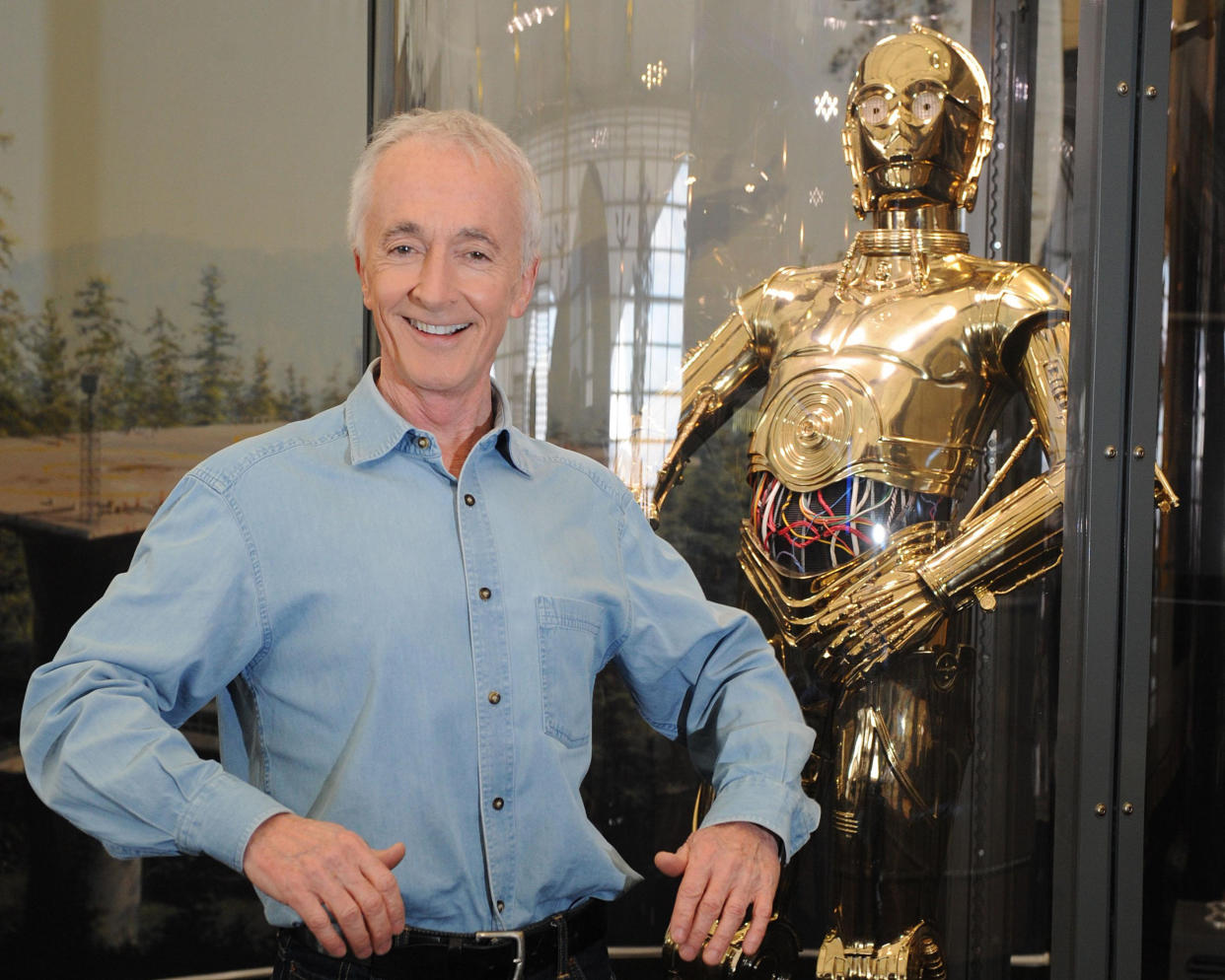 Anthony Daniels, who played C-3PO in the films, during rehearsals for Star Wars: A Musical Journey at the 02 Arena in London.