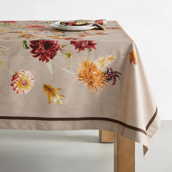 <p><a href="https://go.redirectingat.com?id=74968X1596630&url=https%3A%2F%2Fwww.williams-sonoma.com%2Fproducts%2Fharvest-bloom-tablecloth&sref=https%3A%2F%2Fwww.townandcountrymag.com%2Fstyle%2Fhome-decor%2Fg45362777%2Fbest-thanksgiving-tablecloths%2F" rel="nofollow noopener" target="_blank" data-ylk="slk:Shop Now;elm:context_link;itc:0;sec:content-canvas" class="link ">Shop Now</a></p><p>Harvest Bloom Tablecloth</p><p>williams-sonoma.com</p><p>$119.95</p><span class="copyright">Williams Sonoma</span>