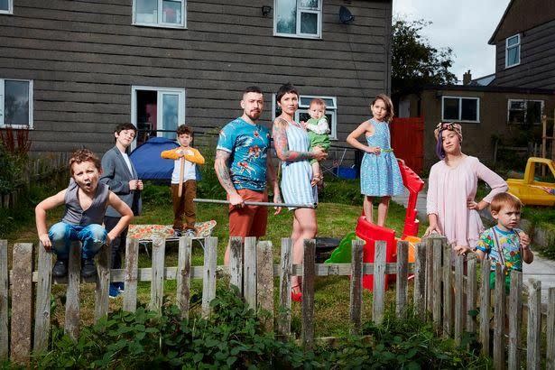 Gemma and Lewis with their seven children. Photo: Channel 4