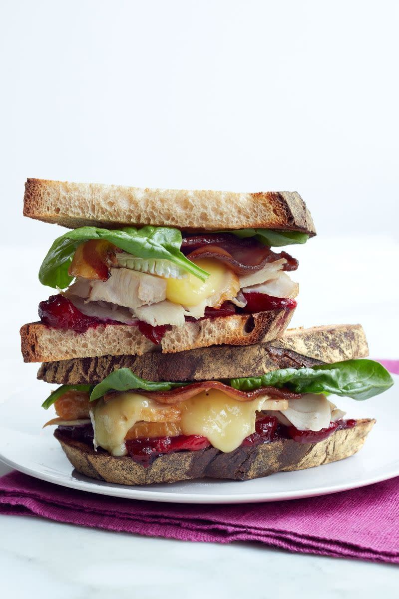 Leftover Turkey, Brie, Bacon, and Cranberry Sandwich