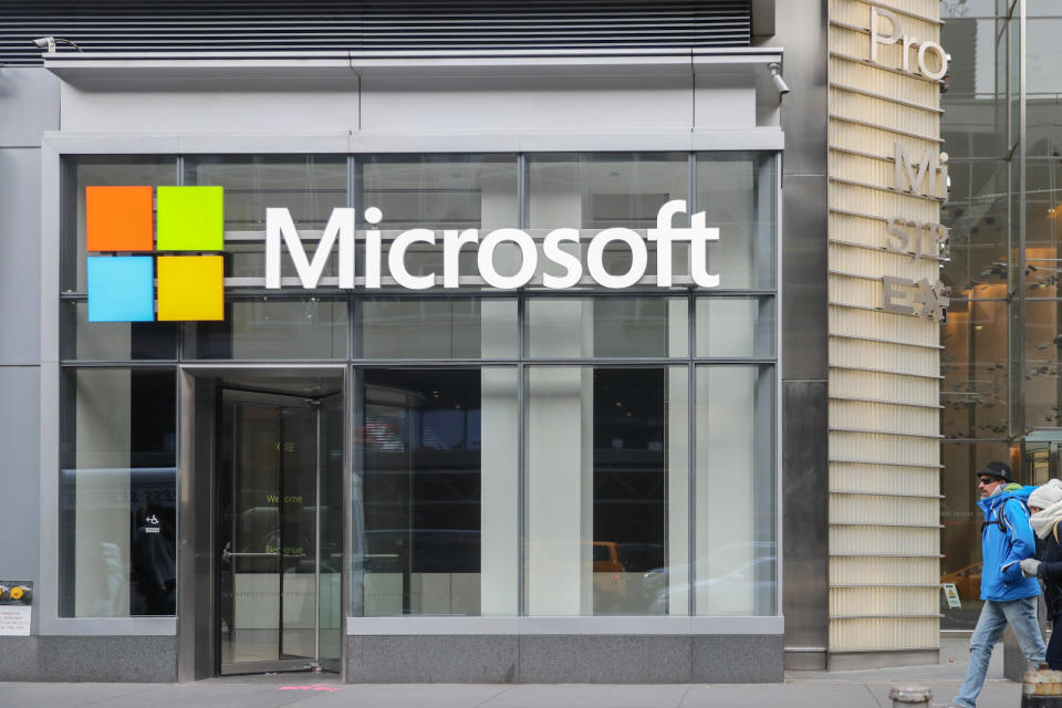 New York November 28 2019: Microsoft store in midtown Manhattan. Microsoft is one of the worldâ€šÃ„Ã´s largest software, hardware and video gaming companies. - Image