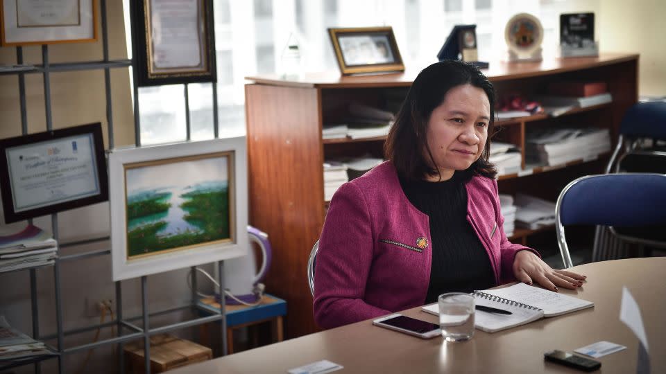 Executive director of Green ID Nguy Thi Khanh at the NGO's headquarters in Hanoi. - Lillian Suwanrumpha/AFP/Getty Images