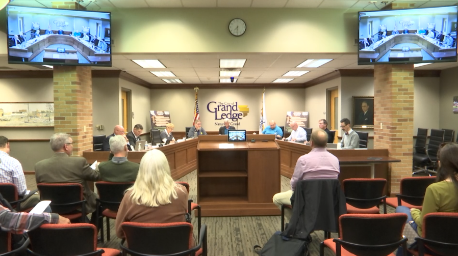 Residents at the Grand Ledge City Council meeting Monday where officials approved improvements for the wastewater plant. (WLNS)