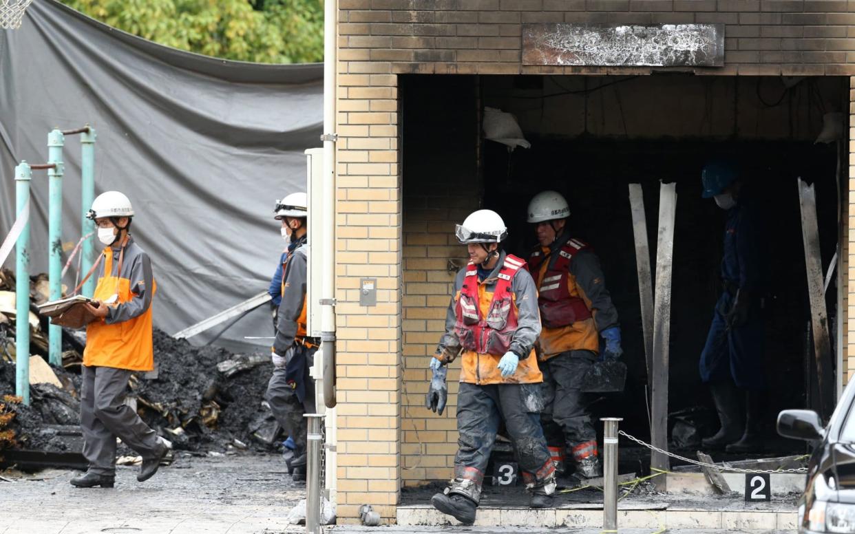 33 people are known to have died in the blaze at an animation studio - AFP