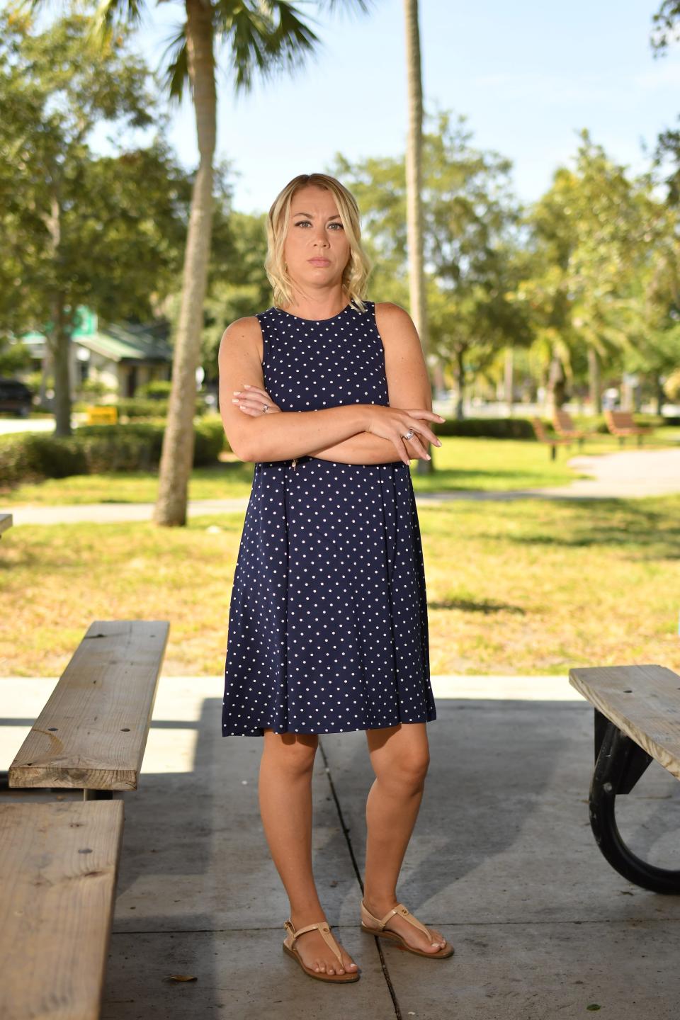 In early 2014, three years after Kristi Allen moved out, a code inspector came to the house, which had been vacant. Brown palm tree leaves littered the overgrown backyard. A neighbor told the inspector that something dead may have been rotting there. The swimming pool had turned into a bright green, mosquito-infested cesspool.