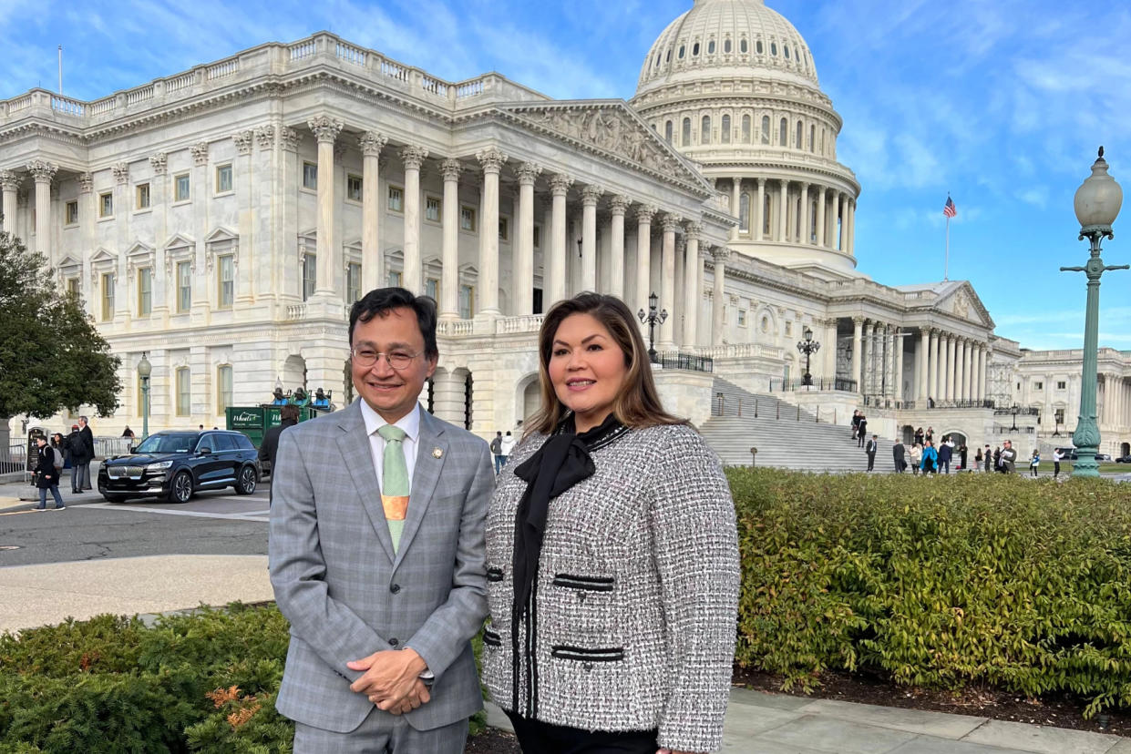 Cherokee Nation Principal Chief Chuck Hoskin, Jr. and Cherokee Nation delegate - designee Kim Teehee. (Photo/Cherokee Nation)