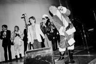 <p>Rock royalty arrived in New York for Christmas in 1986. John Lennon's son, Sean, and Yoko Ono perform alongside DJ Scott Muni (dressed as Santa) at the WNEW-FM Christmas Show at Madison Square Garden.</p>