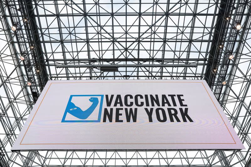 New York State COVID-19 vaccination site at Jacob K. Javits Convention Center, in New York City