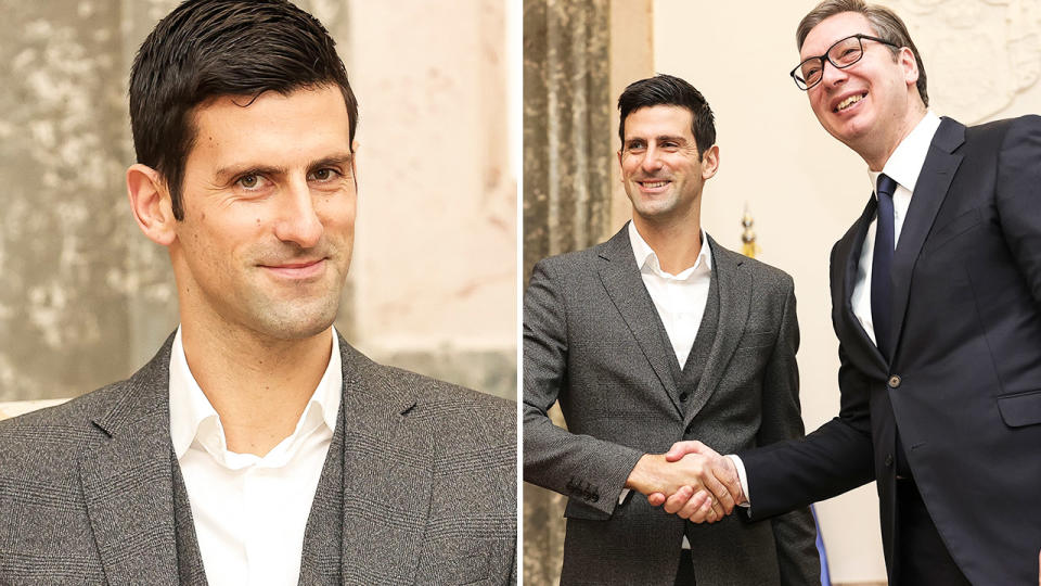 Novak Djokovic, pictured here breaking his silence on his deportation from Australia.