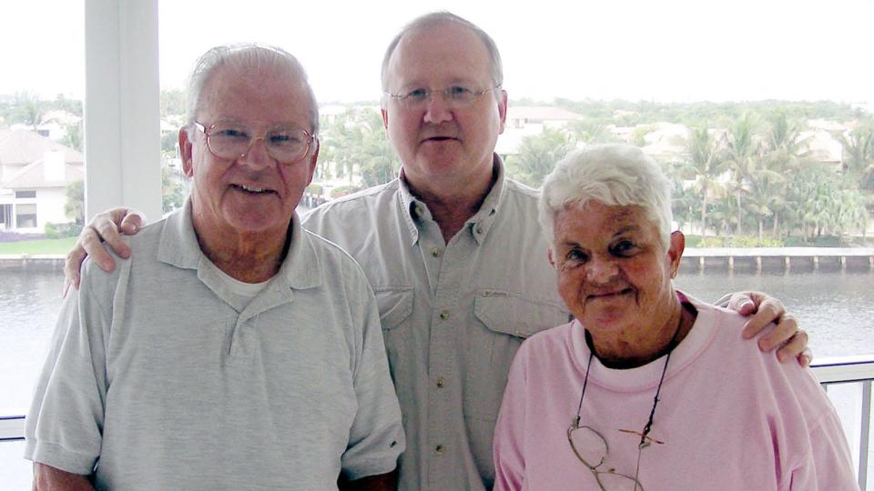 William (left) and Betty (right) Cabral are seen here with their nephew, Robert L. Cabral (center), in 2005 at their Highland Beach condominium. David Del Rio, the man the Cabrals chose as their financial adviser, is headed to prison for stealing millions of dollars from their accounts. William Cabral died in 2017. Betty Cabral was found murdered in 2018.
(Photo: HANDOUT)