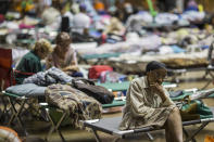 <p>A woman sits in a couch at Roberto Clemente Coliseum, the biggest shelter in the island. Hurricane Irma is been expected over this night and tomorrows early morning. San Juan Sept. 19, 2017. (Photo: Dennis M. Rivera Pichardo for The Washington Post via Getty Images) </p>