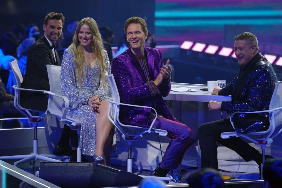 Die Jury war im DSDS-Finale in Feierlaune. Von links: Florian Silbereisen, Ilse DeLange, Toby Gad und Joachim Llambi. (Bild: RTL/Stefan Gregorowius)