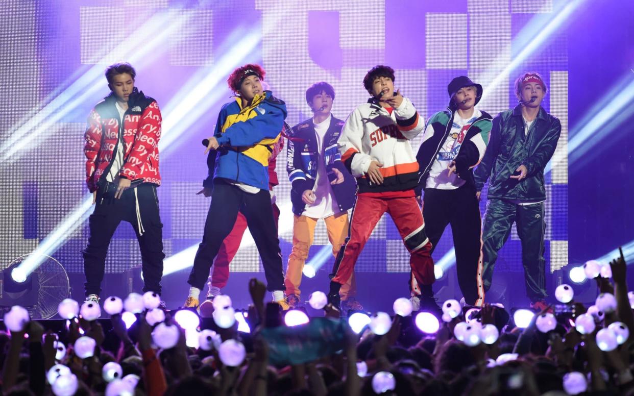 K-pop sensation BTS are seen at Jimmy Kimmel Live on November 15, 2017 in Los Angeles, California - GC Images