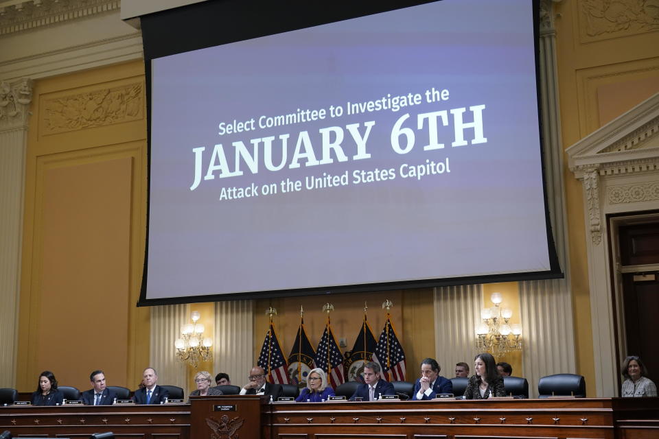 The House select committee investigating the Jan. 6 attack on the U.S. Capitol holds its final meeting on Capitol Hill in Washington, Monday, Dec. 19, 2022.  / Credit: J. Scott Applewhite / AP