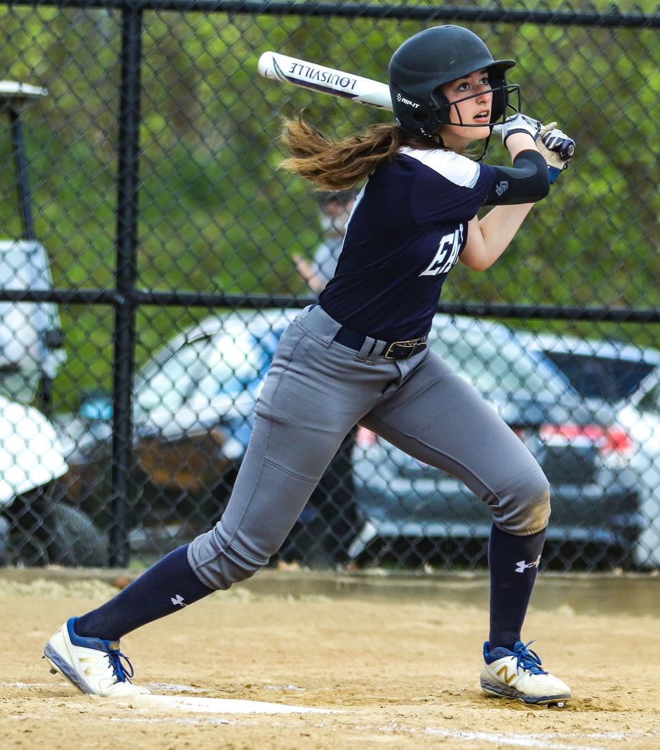 Plymouth North's Grace Beatty swings during a game against Whitman-Hanson on Friday, May 13, 2022.