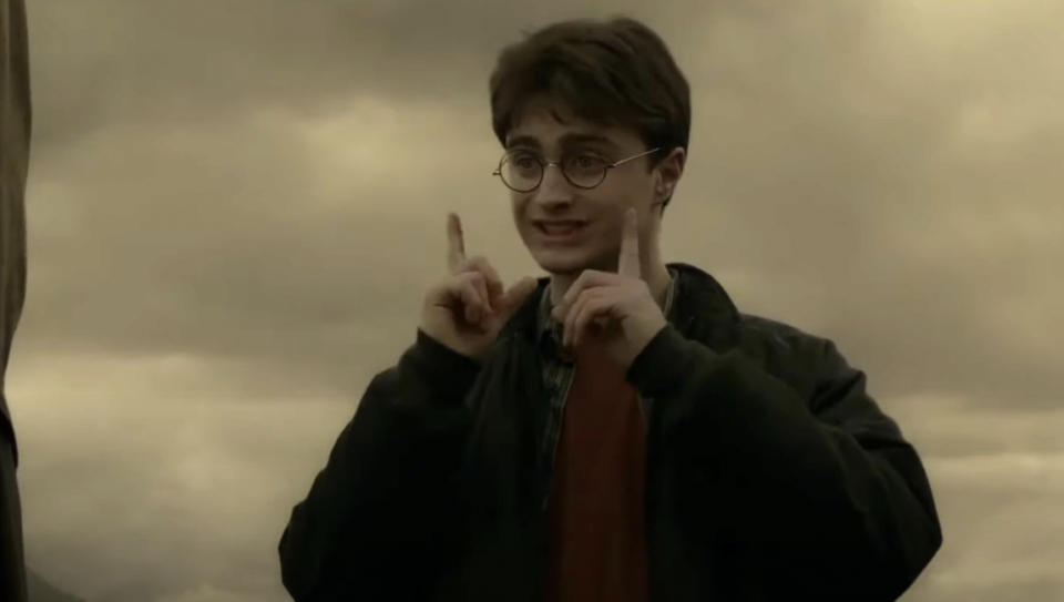 Harry Potter makes a funny face